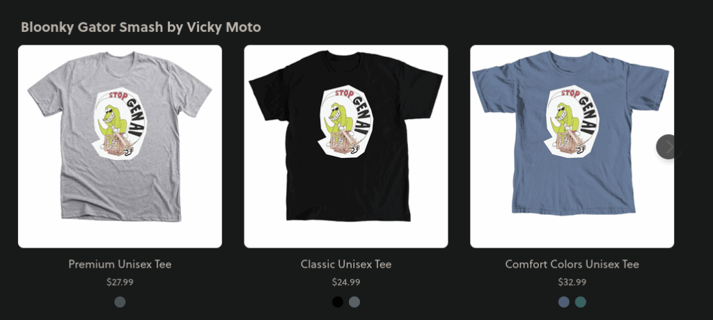 Bloonky art merch, Vicky Moto